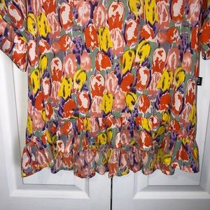 Floral Semi Sheer Blouse